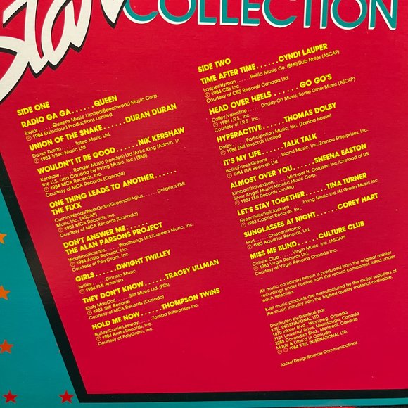 K-Tel. Star Collection. Vinyl. Very Good Condition. 1984 Release. - Picture 3 of 6